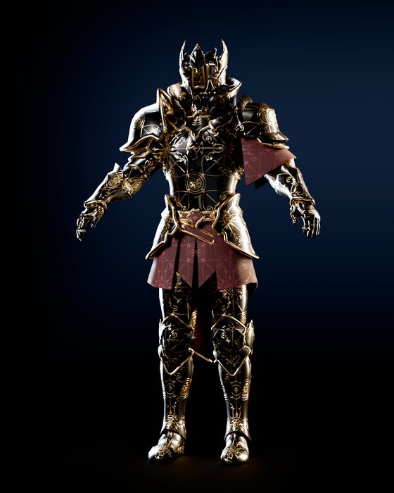 Black & Gold Knight armor, full body
