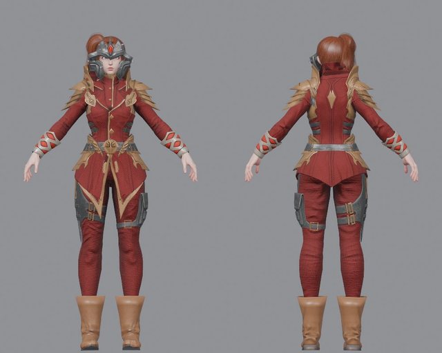 Battle Mage outfit, front and back