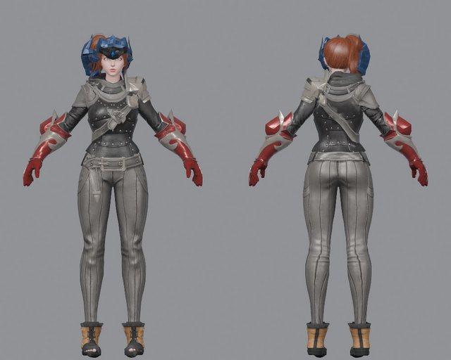 Shadow Rogue outfit, front and back