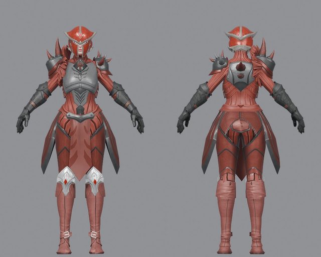 Dragon Armor outfit, front and back