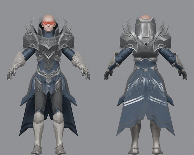 Dark Plate outfit, front and back