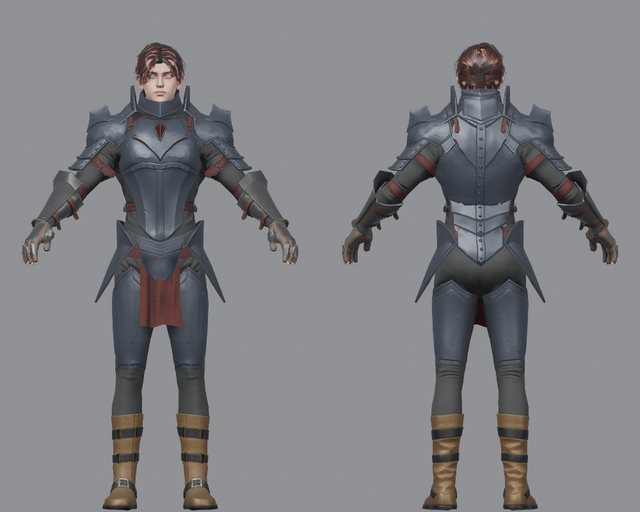 Dark Ranger outfit, front and back